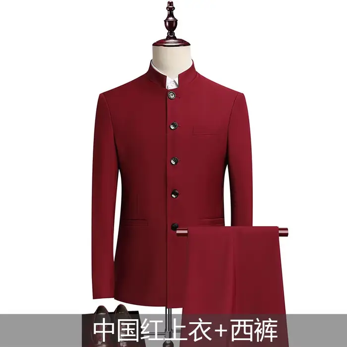 Costume décontracté et élégant en polyester et viscose pour hommes, quatre saisons, ouvertures totales, style gentleman moderne pour bureau et événements spéciaux