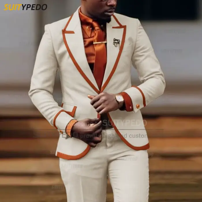 Ensembles de costumes de mariage de luxe pour hommes, dîner de soirée, Blazer élégant sur mesure, pa