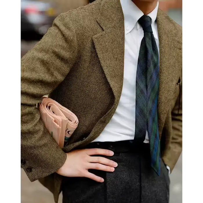Veste de costume homme à chevrons élégant pour mariages et événements formels confortables et personnalisables