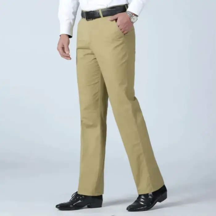 Pantalon de costume pour homme, fin pour l'été, épais pour l'automne, 100% coton, classique, mode bu