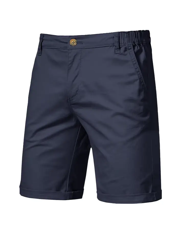 2025 hommes couleur unie pantalon court décontracté plage respirant confortable pantalon court droit