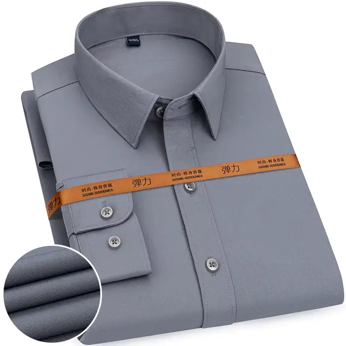 Chemise d'affaires à manches longues pour hommes, vêtements de marque, mince, mince, blanc, document